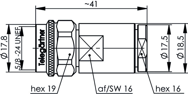 TELEGÄRTNER 100023923 N-Stecker löt/klemm